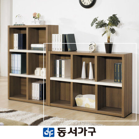  2단 1200 낮은 책장 _브라운아이보리