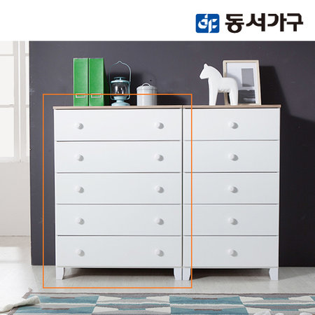  퓨어 5단 800서랍장 _화이트