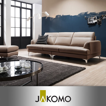   XXX중복사용안함XXX 루스 3.5인 이태리 천연면피 소가죽 소파 + 스툴 _라떼