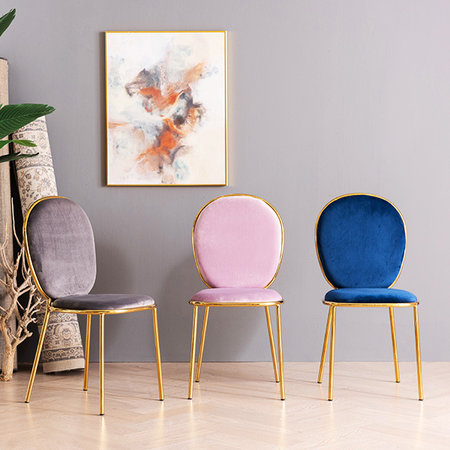  피아프 벨벳 골드체어 _블루