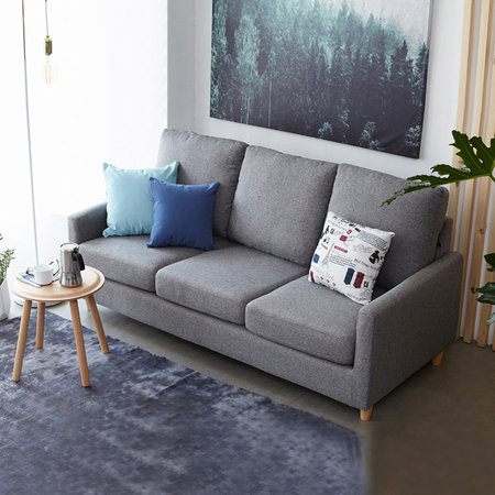 킹덤 3인 패브릭 소파 그레이