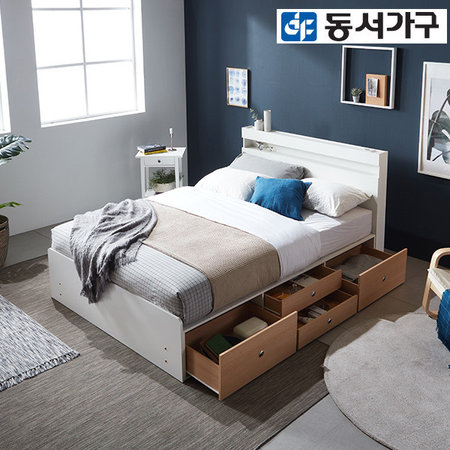 XXXXXX판매종료XXXXXXnew 루젠 LED 4단서랍 슈퍼싱글침대(케미컬폼매트리스) _메이플