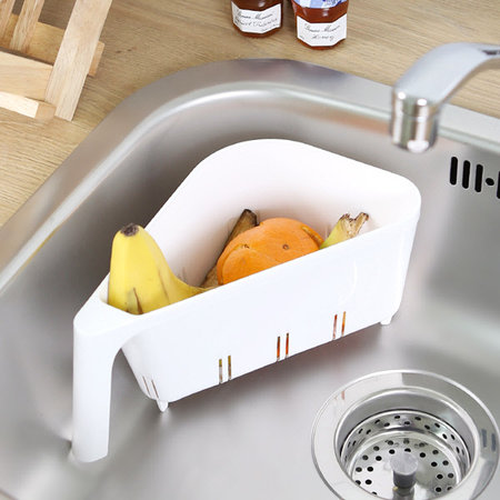 일본생산 싱크대 음식물 쓰레기 물빠짐 코너 바스켓 화이트
