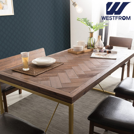 모던 허드슨) 헤링본 6인식탁, 테이블 / (벤치, 의자제외) 브라운