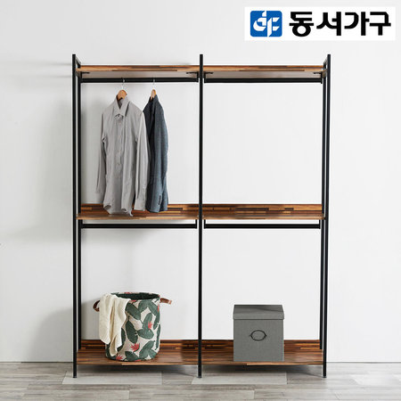  *취향저격 철제 오픈 클로젯 1600 드레스룸 (2단 행거) _그레이