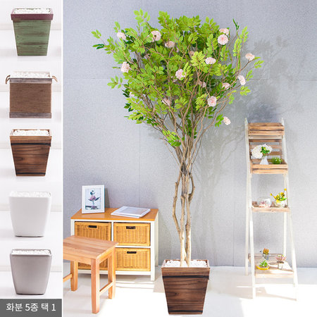 라인-지니아나무화분set 240cm (조화) FREOFT 벽면형:빈티지마야우드화분(28cm) 5-5