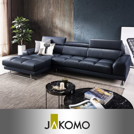 [자코모]로벨 4인 카우치형 기능성 이태리 천연면피 소가죽 소파 _라떼/좌형