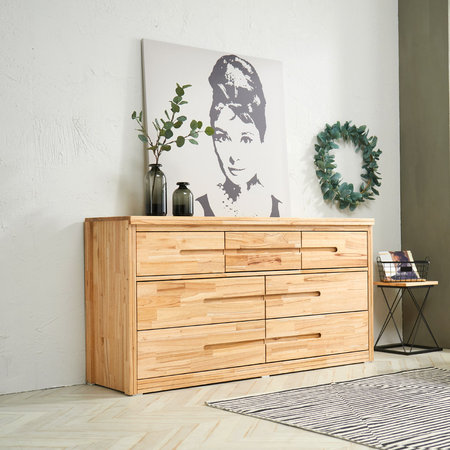 칸트 원목 와이드 서랍장 참죽