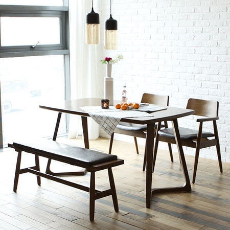  레이 4인 원목 식탁세트(의자/벤치) _내추럴