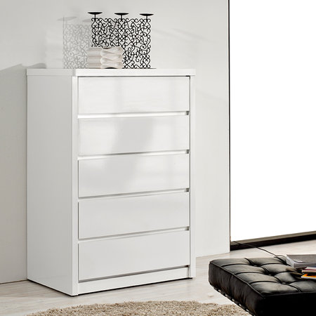 더좋은 하이그로시 5단서랍장 800  화이트