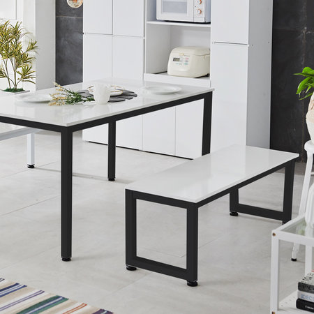 자이 벤치의자 식탁벤치M 1400x400 1400x400:화이트+화이트