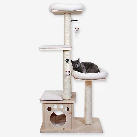 펫모닝 원목 캣타워 (방석 매트포함) (2A117A)