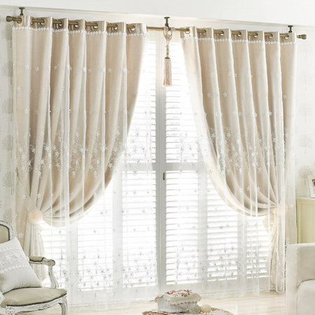 아렌 아일렛 암막 이중겹커튼(360x230) 베이지