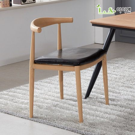 에니시디자인의자BJ 내추럴프레임/블랙방석