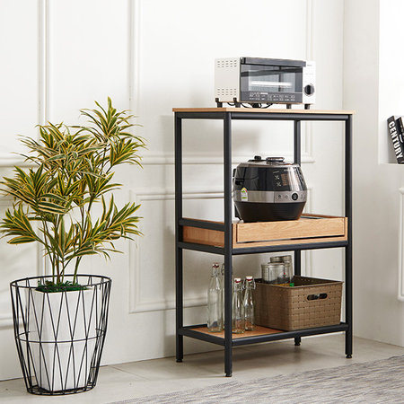 틈새장 플러스 다용도선반장 렌지대 철제 주방수납장 01.렌지대(블랙)