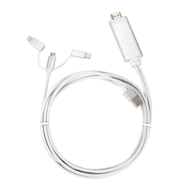 아이폰 안드로이드폰(TYPEC+5핀 콤보) to HDMI 미러링 케이블 2M NEXT-840A