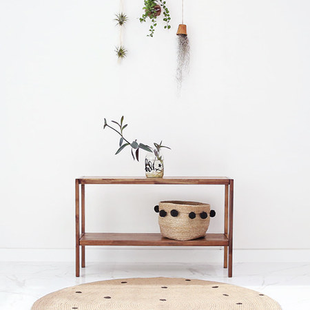 원목 브라우니 벤치 2단선반 _80cm