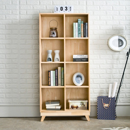 밀라 원목 8칸 책장 피누스원목