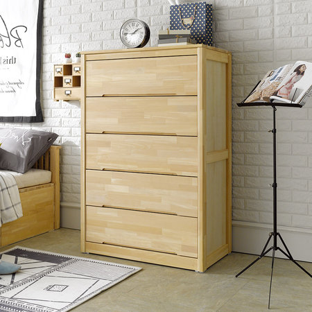 밀라 원목 5단 서랍장 피누스원목