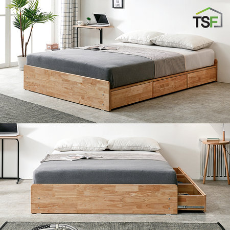 빅드림 원목 수납침대 본넬 지퍼 세트 퀸Q