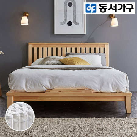  라벤느 퀸 원목침대 (독립매트) DF911979 _내추럴
