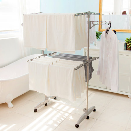 보노 4단 건조대 기본형 접이식 슬림 틈새 공간 활용 이동식 바퀴 포함 높낮이 조절 가능 빨래 세탁물 건조