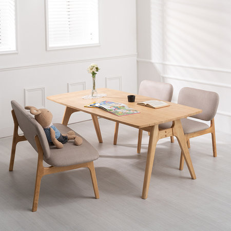 폴디 리빙 4인용 식탁세트 (테이블1+의자2+벤치1)