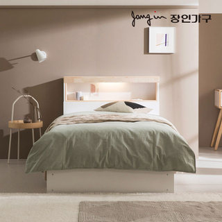 프레스코 편백 LED 4서랍 침대 프레임 SS_포켓매트(착불)