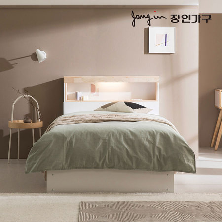 프레스코 편백 LED 4서랍 침대 프레임 SS_포켓매트(착불)