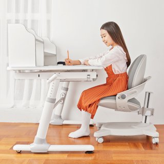 어린이 초등학생 바른자세 책상, 높이 각도 조절 책장일체형