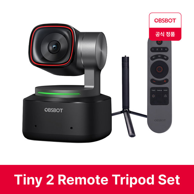 [국내정품][정가:613,000원] OBSBOT Tiny 2 옵스봇 유투브 스트리밍 4K PTZ웹캠 리모컨+삼각대세트