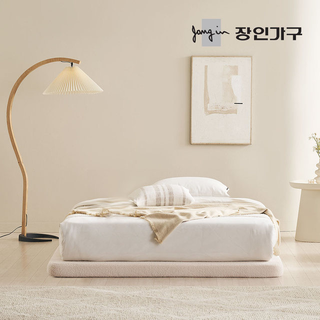 [비밀특가] 장인가구 도우 무헤드형 부클레 패브릭 저상형 침대 Q+7존포켓