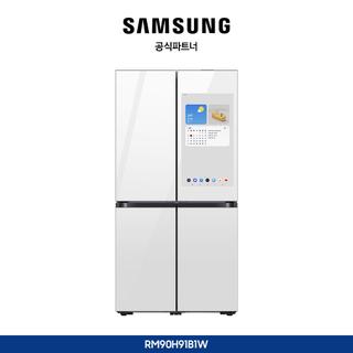 비스포크 AI 패밀리허브 4도어 냉장고 RM90H91B1W [864L, 클린 화이트] 1