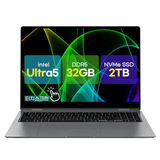 갤럭시북5 프로 NT960XHZ-AD52G_T2 터치화면 울트라5 32G/2TB Arc 3K해상도 120Hz 쿼드스피커 지문인식 썬더볼트 AI 사무노트북